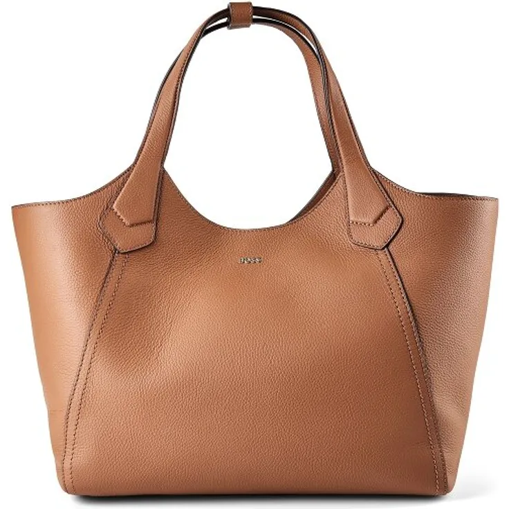 Boss Lenah Shopper Tasche, 33 cm, braunes Leder, 100% Leder, 20 cm x 25 cm