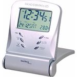 Technoline WT 171 Reisewecker, Funkuhr mit Innentemperaturanzeige, Datum- und Wochentagsanzeige, Schwarz