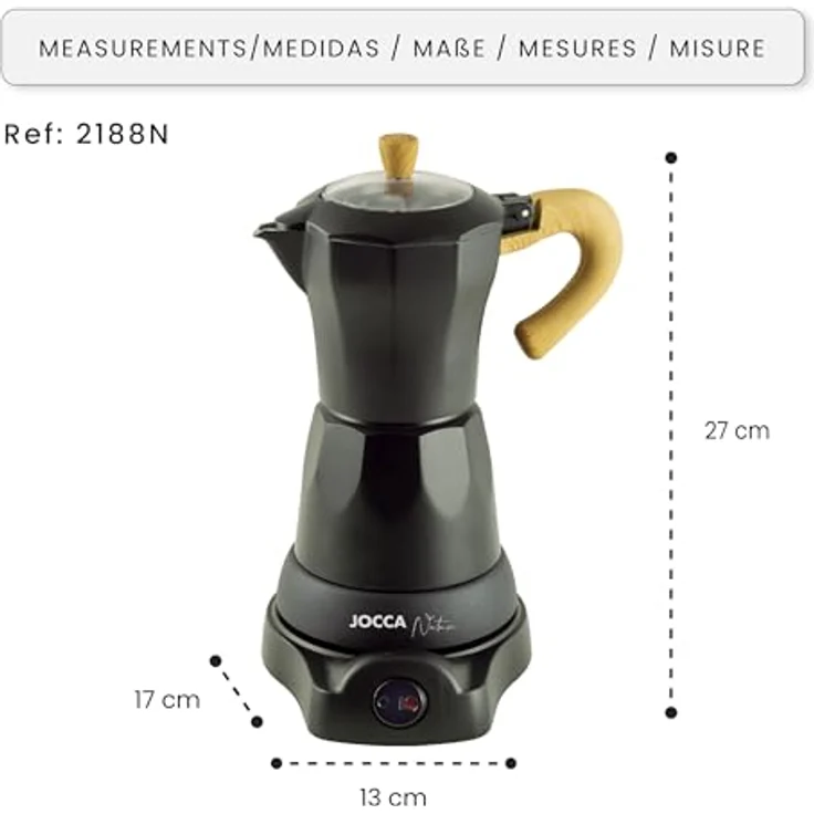 Jocca Espressomaschine Nature Line, elektrische Kaffeekanne für 6 Tassen, Warmhaltefunktion, 480W, schwarz – Bild 2