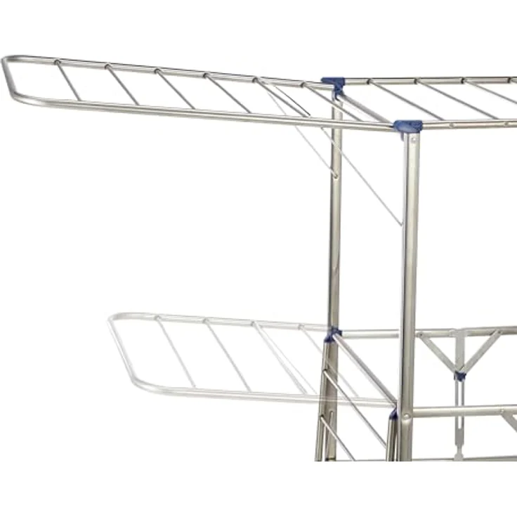 Relaxdays Silber Wäscheständer XXL, Standtrockner, Türmständer mit Flügeln und Rollen, faltbar, HBT 111 x 185,5 x 53 cm – Bild 6