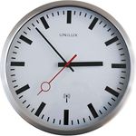 Unilux Wanduhr Station Bahnhofsuhr mit Funksteuerung und leisem Uhrwerk