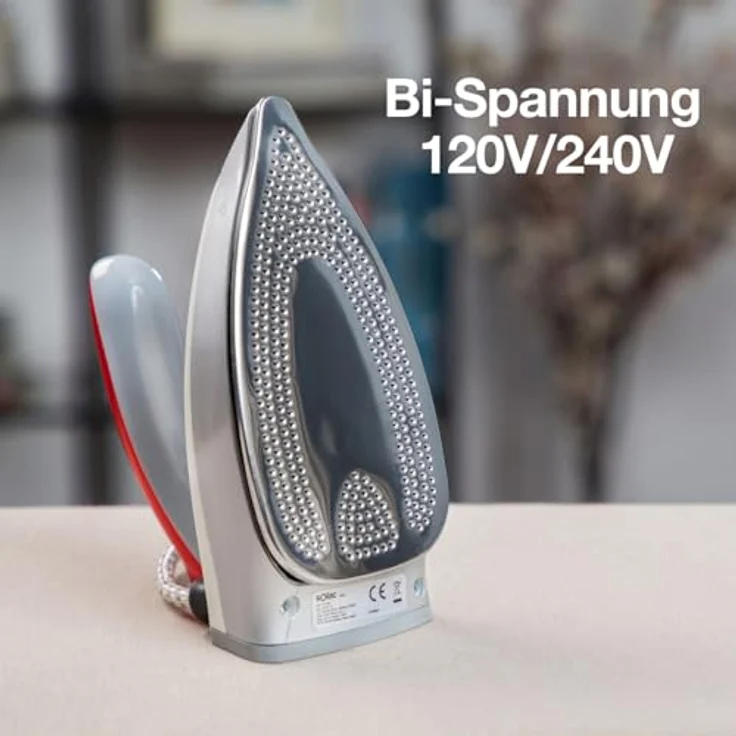 Solac Viaggio Pro Trocken- & Dampfbügeleisen Edelstahl-Bügelsohle 45 g-min Grau Rot 1100 W 120 - 240 V – Bild 5