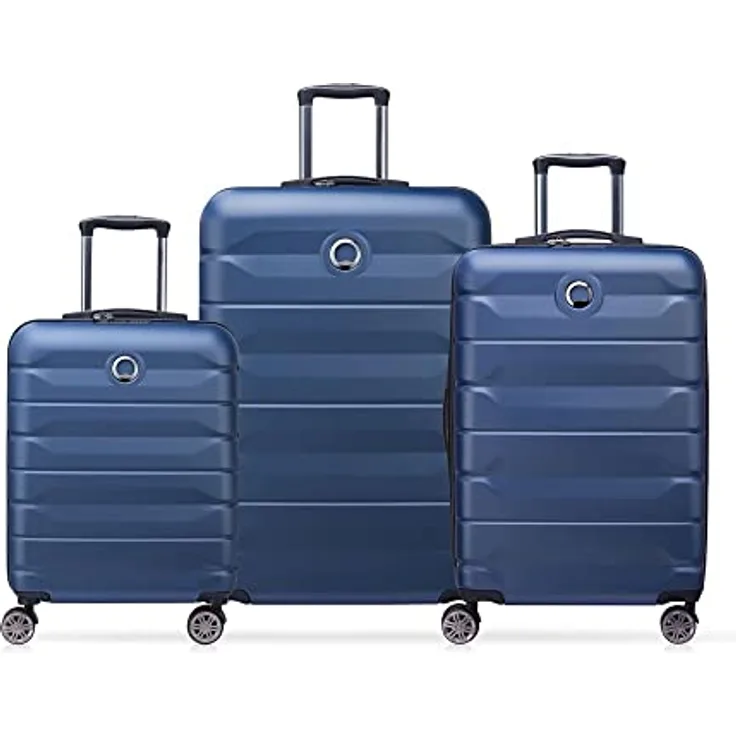 Delsey Koffer Air Armour 4 Rollen Kofferset 3-teilig, Blau (34 L, XL)