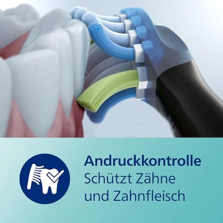 Philips Sonicare DiamondClean 9000 HX9914/54 Elektrische Zahnbürste Doppelpack - 2 Schallzahnbürsten mit 4 Putzprogrammen, Timer & Ladeglas, neue Generation, schwarz – Bild 4