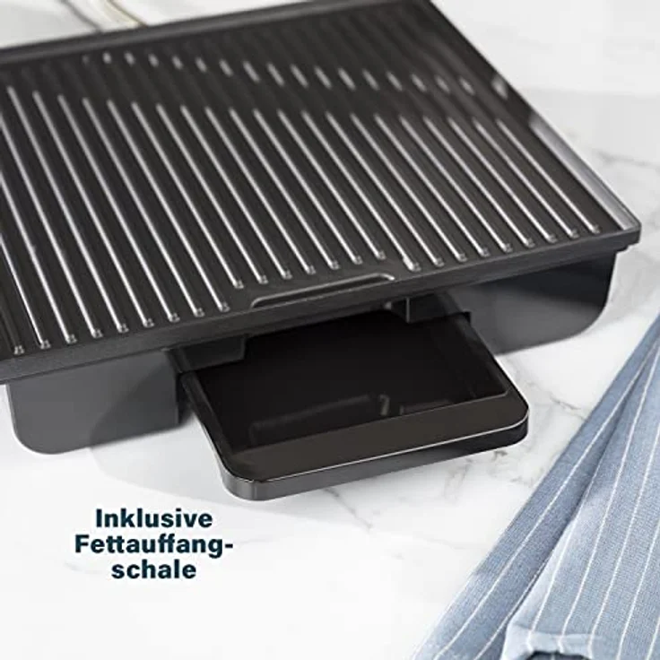 Princess Panini Grill Pro Kontaktgrill, Thermostat, 2000Watt, antihaftbeschichtet, edelstahl, schwarz – Bild 6