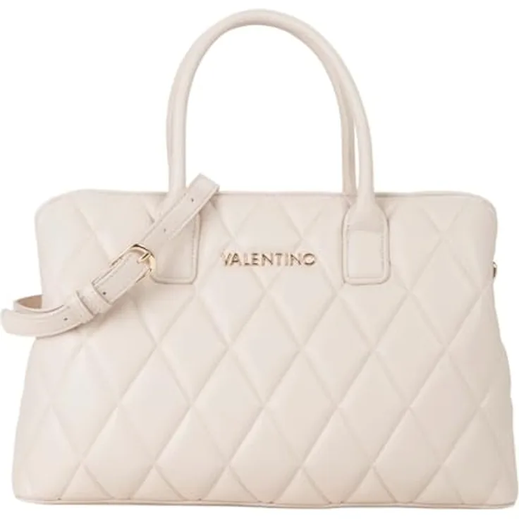 Valentino Frisia Shopper Tasche, 35 cm x 15 cm x 21 cm, aus 100% Polyurethan, beige