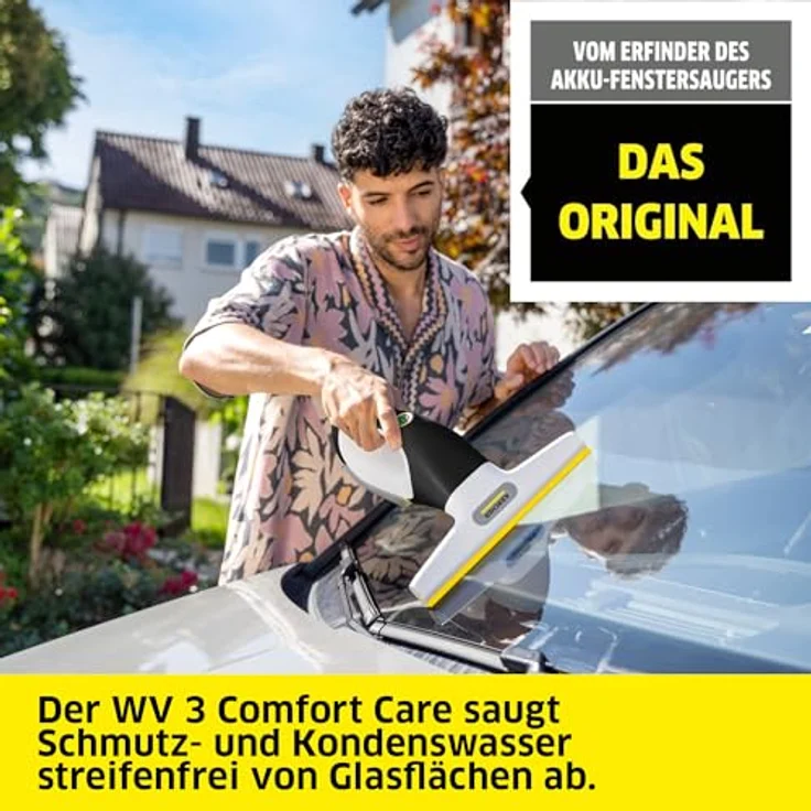 Kärcher Akku-Fenstersauger WV 3 Comfort Care, 35 min Laufzeit, XXL-Schmutzwassertank 200 ml, 280 mm Absaugdüse, inkl. Sprühflasche mit Mikrofaser-Wischbezug und Fensterreiniger – Bild 2