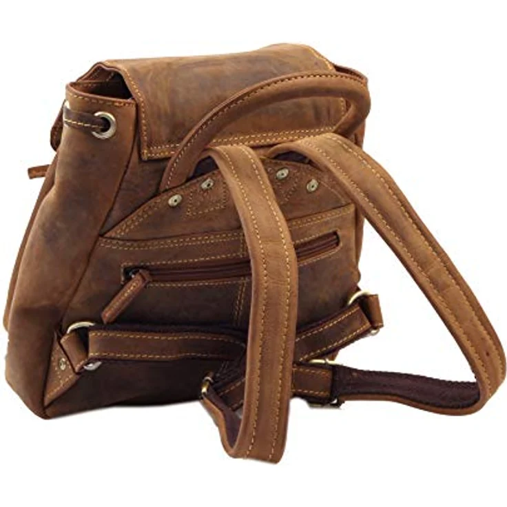 Greenburry Vintage City Rucksack, 100% Leder, 25 cm, braun – Bild 4