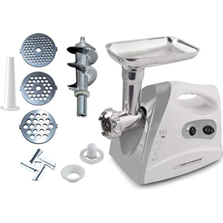 Esperanza EKM012E Fleischwolf 600W, Meatball Weiß-Grau – Bild 2