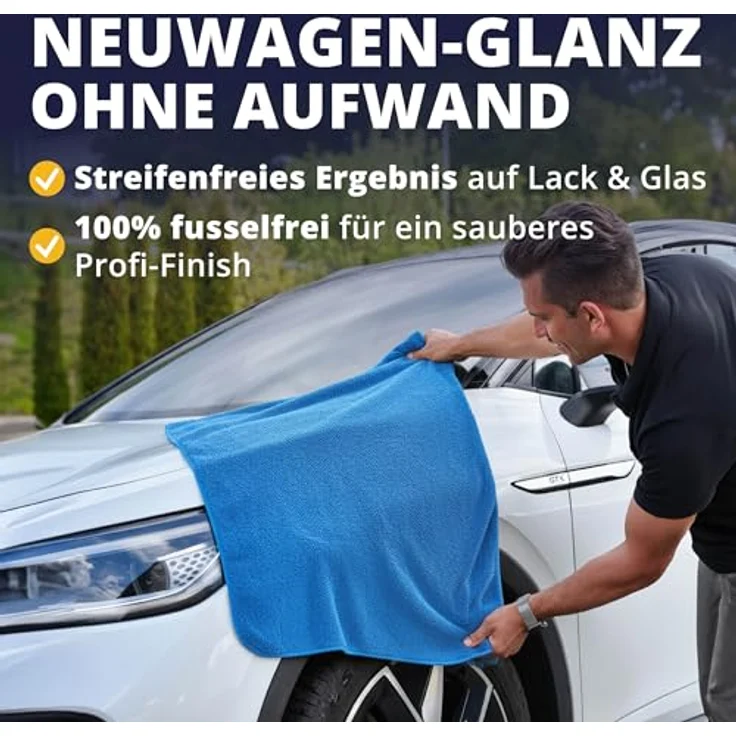 LICARGO Auto Trockentuch XXL 90×60 cm, extrem saugstark und fusselfrei für lackschonende Fahrzeugpflege – Twisted Loop Mikrofasertuch für streifenfreien Glanz – Bild 3