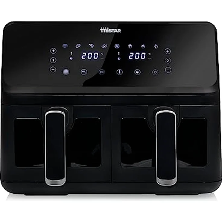 Tristar Digitaler Airfryer – 2x4 L – 2 kg Pommes Frites – 8 Programme oder manuelle Einstellung – Doppelkorb mit Sichtfenstern – FR-9040 – Bild 4