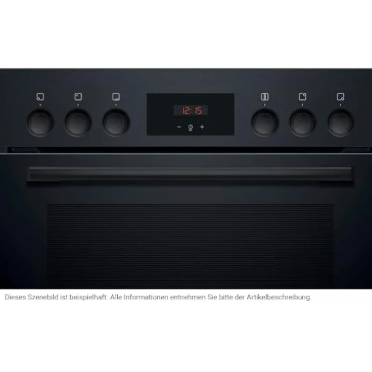 Bosch HNDBB210, Einbau-Geräte-Set mit 66 l Garraum, schwarz, 3D-Heißluft und Glaskeramikfeld – Bild 4