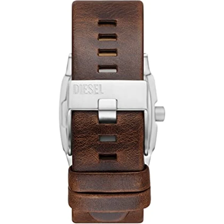 Diesel Herrenuhr Cliffhanger, Dreizeigeruhrwerk, 36mm Silbernes Edelstahlgehäuse mit Lederarmband, DZ1998 – Bild 3