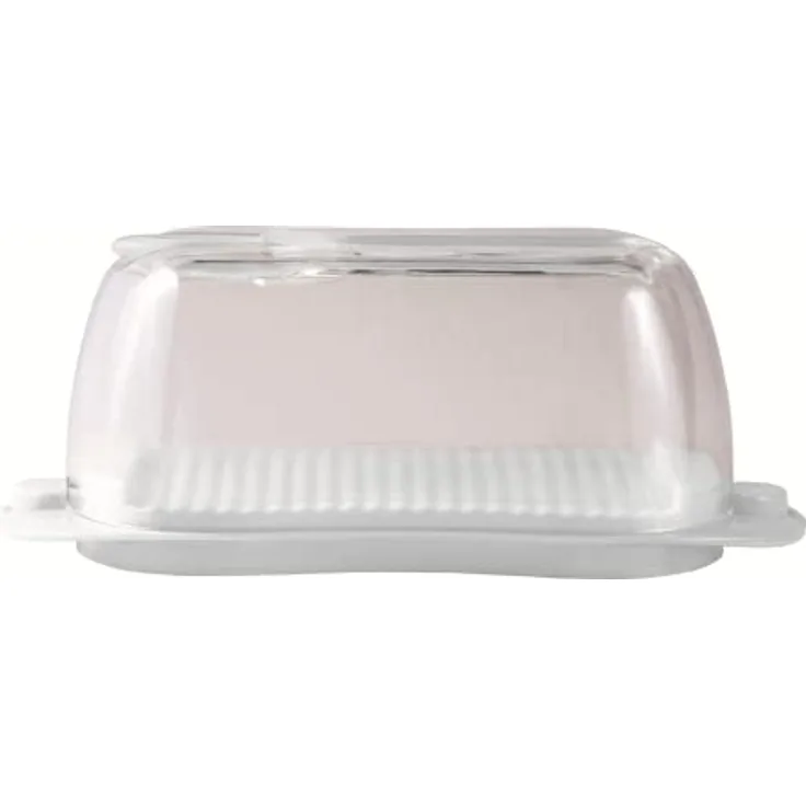 Snips | Butterdose 0,50 L | Platte mit 2 Sicherheitsverschlüssen | Durchsichtige Glocke Spalm Butter | Butterdose Kunststoff | Maße 18 x 10 x 7 cm | Hergestellt in Italien | BPA- und phthalatfrei