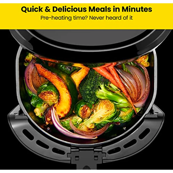 Chefman Digital Air Fryer, One-Touch Control, 4 Cooking Presets, Adjustable Time And Temperature, Fry With 98% Less Oil, LED Shake Reminder, Family Size, 4.75-Litre, Black – Bild 4