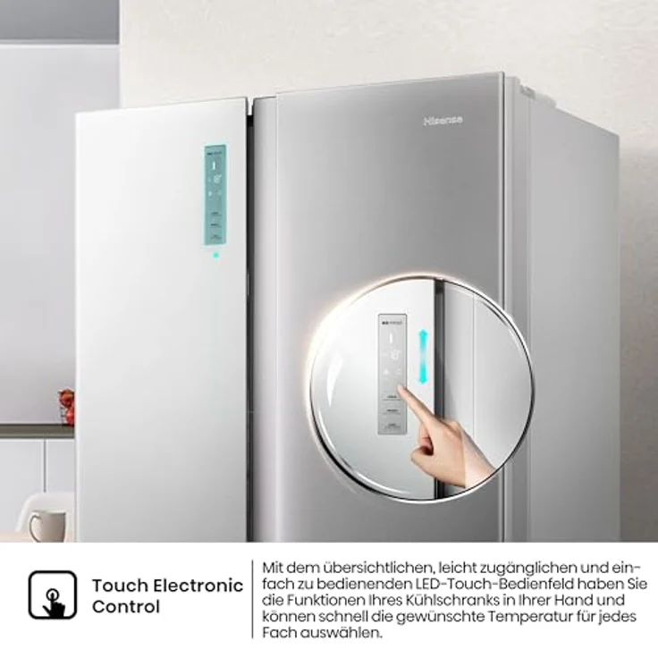 Hisense RS677N4BID Side-by-Side-Kühlschrank, freistehend, edelstahl, Energieklasse D – Bild 10