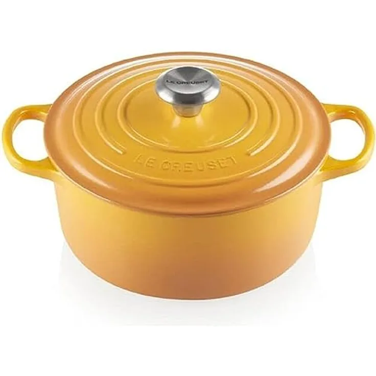 Le Creuset Signature Gusseisen-Bräter mit Deckel, Ø 24 cm, Rund, Nectar - Für alle Herdarten und Induktion geeignet, Volumen: 4,2 l, Made in France