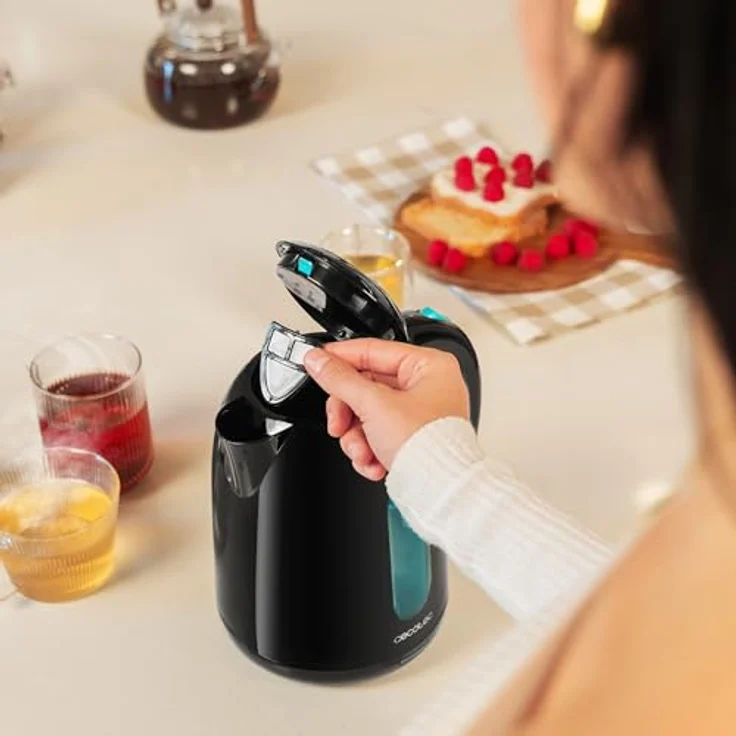 Cecotec Wasserkocher Thermosense 180 Black, 1,7 Liter, BPA-frei, 2200 W, kabellos, mit Antikalkfilter und 360° drehbarem Sockel – Bild 3