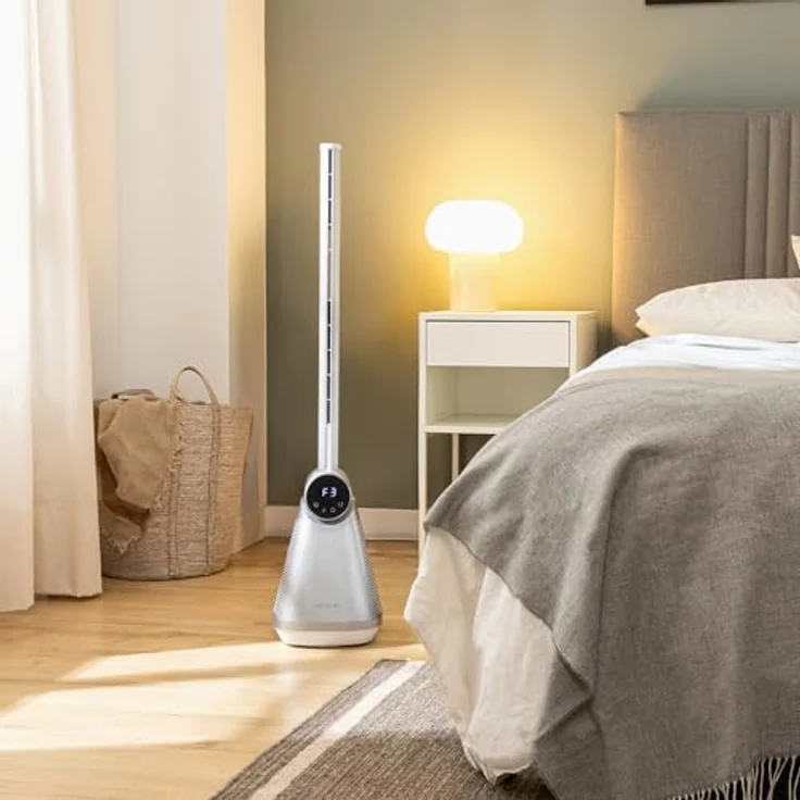 Cecotec EnergySilence 9890 Skyline, Bladeless Turmventilator mit 50W, 3 Geschwindigkeiten, 3 Modi, Touch-LED-Bildschirm, Fernbedienung und 15-Stunden-Timer, 40° Oszillation – Bild 4