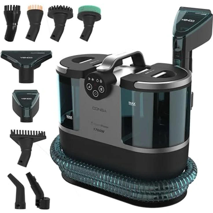 Cecotec Conga 7000 Carpet&Spot Clean Steam XXL Pro, Polsterreiniger mit 1700 W, 3-in-1-Funktion, Dampf- und Heißwasserreinigung, 15 Zubehörteile, 9 m Aktionsradius – Bild 1