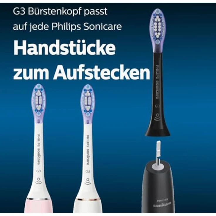 Philips Sonicare HX9054/33 Aufsteckbürste Premium GumCare, 7x gesünderes Zahnfleisch, RFID-Chip, 4er-Pack, Schwarz – Bild 6