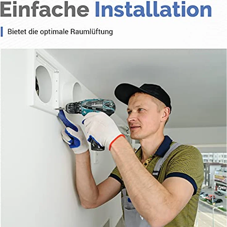 VIOKS Mauerdurchführung 125erR Rund-Anschlusssystem für Dunstabzugshaube mit Rückstauklappe und Außengitter, außen Weiß – Bild 3