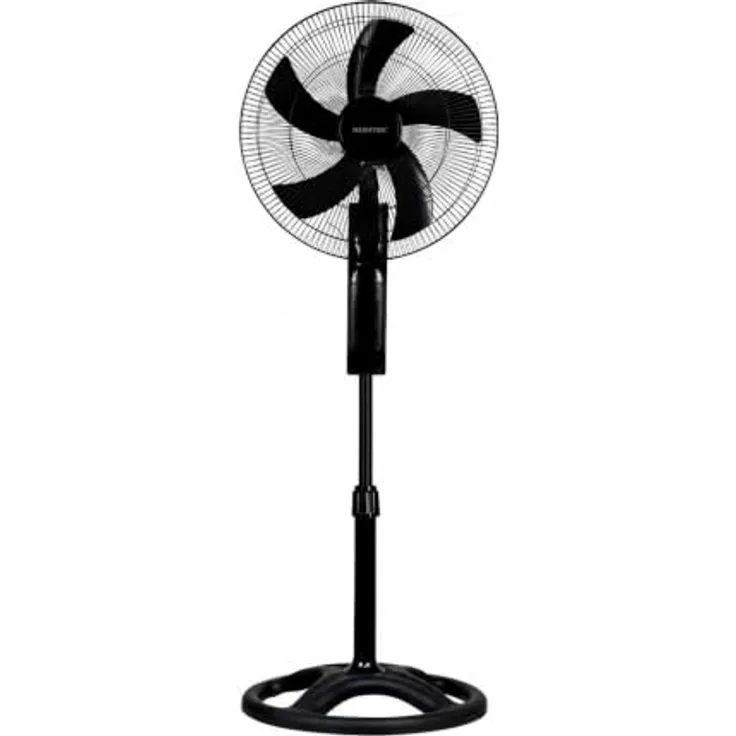 KUMTEL Standventilator KTF-340, 45 cm Durchmesser, 60 W, höhenverstellbar bis 145 cm, 90° oszillierend, geräuscharmer Betrieb, schwarz
