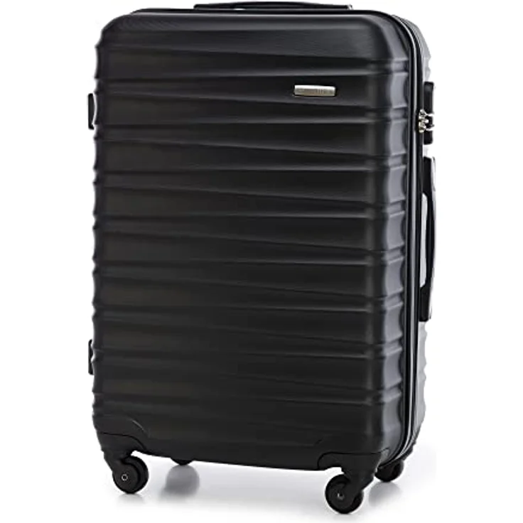 WITTCHEN Stabiler Koffer-Set 3tlg. Trolley Koffer Reisekoffer Schwarz ABS Hartschalen Kofferset Trolley 4 Rollen Kombinationsschloss – Bild 2