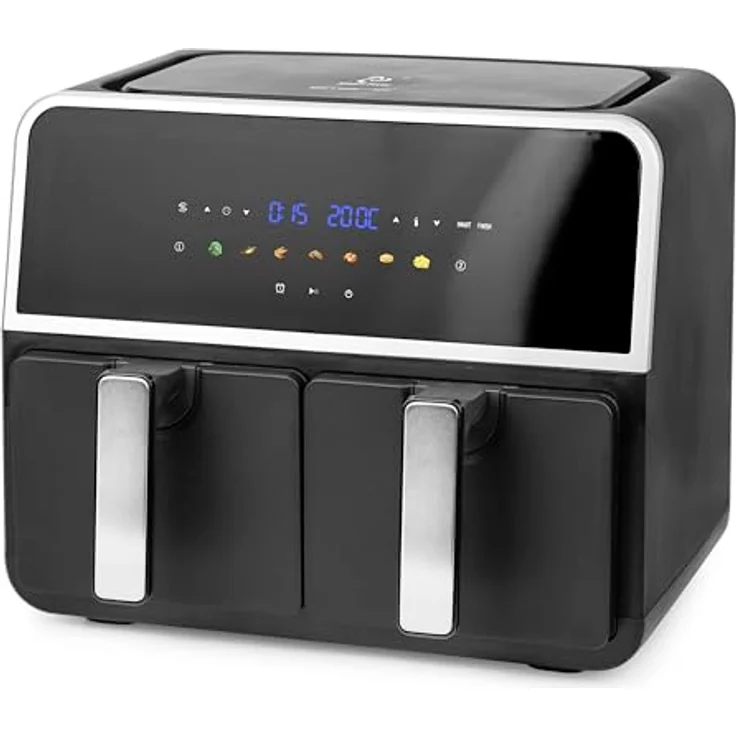 Emerio Doppel-Heißluftfritteuse AF-132833, 2x 4,5 L, 1700 W, schwarz, Dual-Zone mit Sync-Finish-Funktion – Bild 1