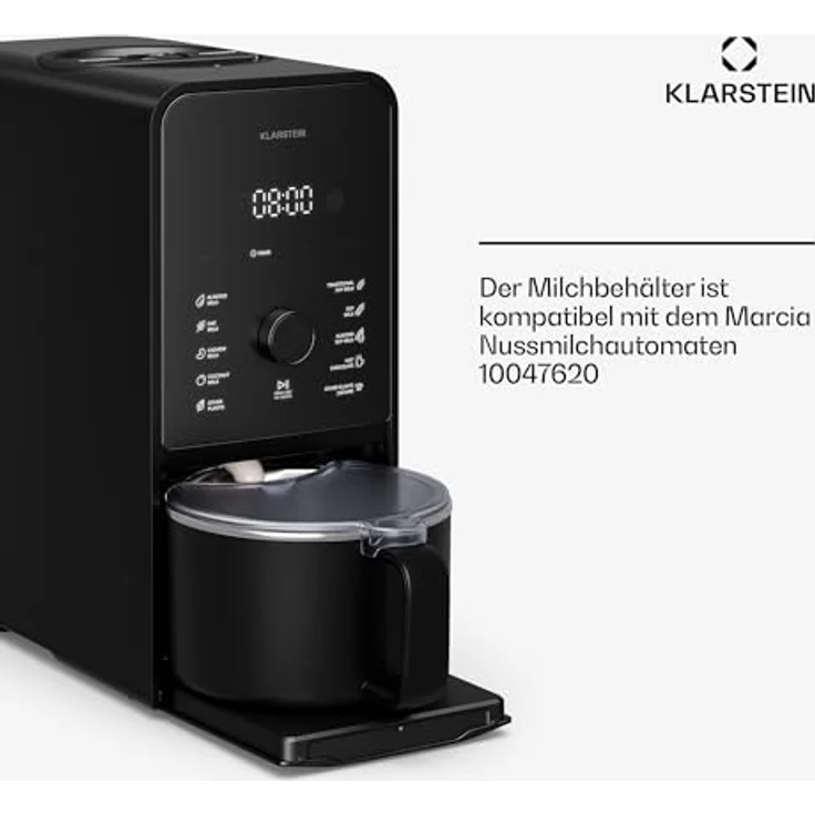 Klarstein Marcia Touch Milchbehälter, 1.2L Edelstahl, spülmaschinenfest, hygienisch & robust, mit Deckel für Pflanzendrink – Bild 3