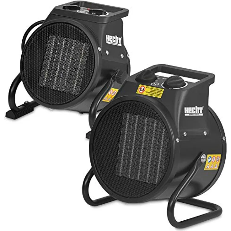 HECHT Keramik Heizstrahler, Tragbarer Elektroheizer mit 2000W/3000W, Thermostat, Überhitzungsschutz, allergikerfreundlich, leise für Wohnzimmer, Badezimmer, Büro