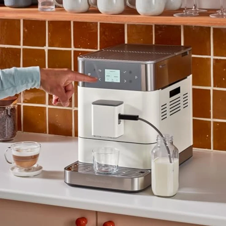 KitchenAid Kaffeevollautomat Maschine I KF6 I mit 15 voreingestellten Getränken, automatischem Aufschäumen und Erwärmen von Milch (Weiss) – Bild 7