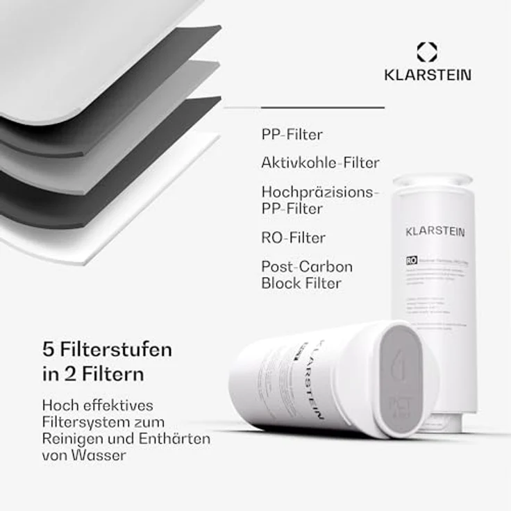 Klarstein PureLine 800 Wasserfiltersystem, 5-stufiges RO-Filter-System mit 800 GPD, inkl. Wasserhahn und 2 Filtern für Home Office – Bild 2