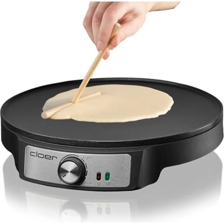Cloer Crêpesmaker 6620 - Crepesmaker mit antihaftbeschichteter Platte - 1200 W - schwarz – Bild 4