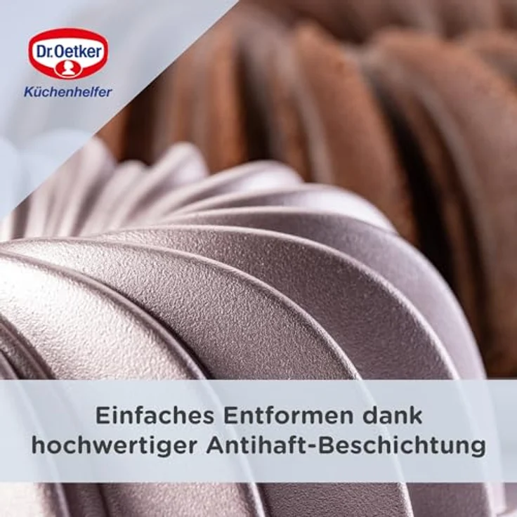 Dr. Oetker Creative Rundform Sun – Hochwertige Gugelhupf Backform, Antihaftbeschichtung, Rose-Gold, Ø 24 x 8,5cm, 2100ml, Hitzebeständig bis +230°C – Bild 4