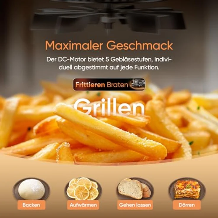 COSORI Turbo Tower Pro 10,8 L Dual-Kammer Heißluftfritteuse, Dual Blaze, keramikbeschichtet, DC-Motor 7 Programme, platzsparend – Bild 6