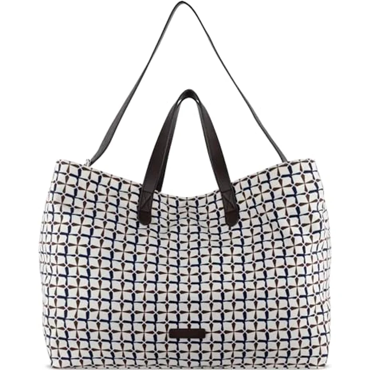 bugatti Finn Shopper Tasche XL, 77 cm x 29.5 cm x 41 cm, 100% Canvas, weiss – Bild 1