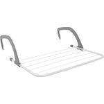 Urban Living Balkon- und Heizungs-Wäschetrockner, Aufhängetrockner für bis zu 3 Meter Wäsche, weiß mit grauen Griffen