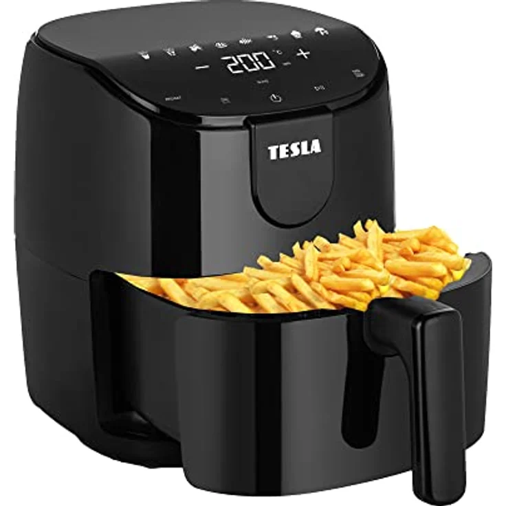TESLA AirCook Q40 Heißluftfritteuse mit Digitalem LED-Touchscreen, 4 Liter Fassungsvermögen, 8 Programmen, Vorheizen & Warmhalten, 60-Minuten-Zeitgeber, 1 500 W, Schwarz – Bild 7