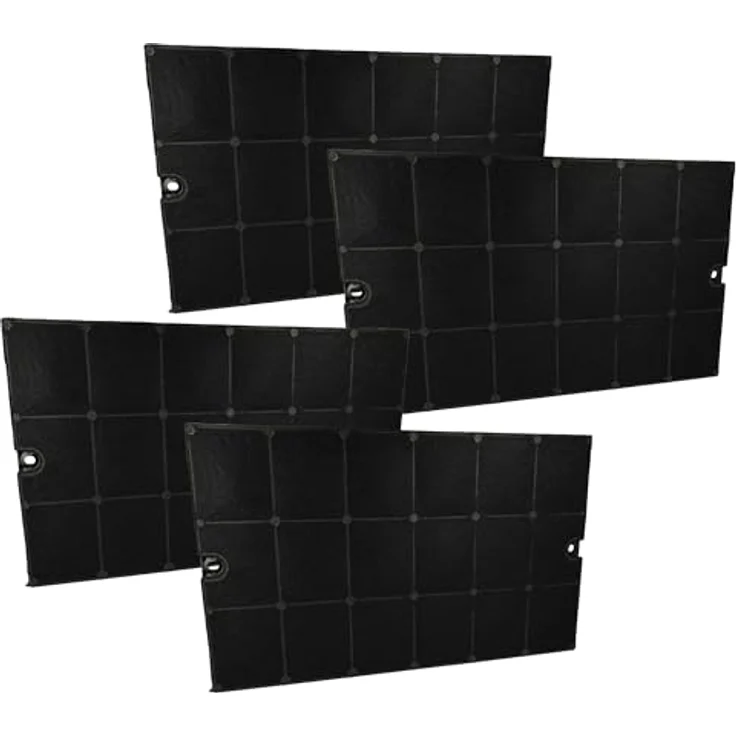 vhbw 4x Aktivkohlefilter für Seppelfricke GZD3049, DT62-1, KF8, DT61-1, DT92-1 Dunstabzugshaube - Schwarz – Bild 1