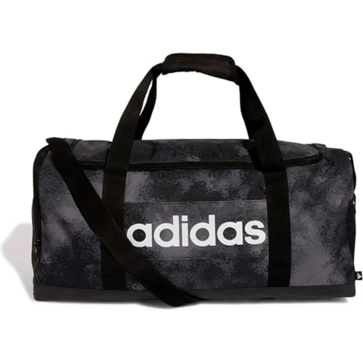 adidas Performance Sporttasche LIN G DUF M, Reise- & Sporttasche aus 100% Polyester, Farbe Grey Five / Grey Six / Black / White, pflegeleicht – Bild 1
