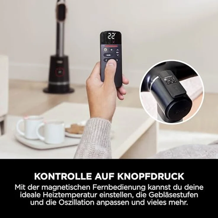 Shark TurboBlade Cool + Heat Ventilator, 2-in-1 Heizlüfter und Ventilator mit Fernbedienung, Schwarz, TH200EU – Bild 5