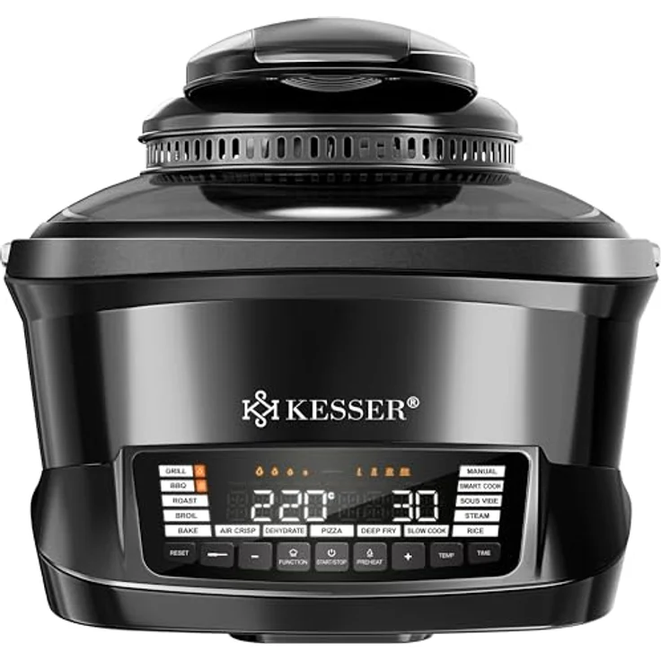 KESSER® Multikocher mit Heißluftfritteuse 8L, 16 Programme, Grillen, Backen, Dampfgaren, Vorheiz- & Warmhaltefunktion, Reiskocher, Slow Cooker, Joghurtbereiter – Bild 1
