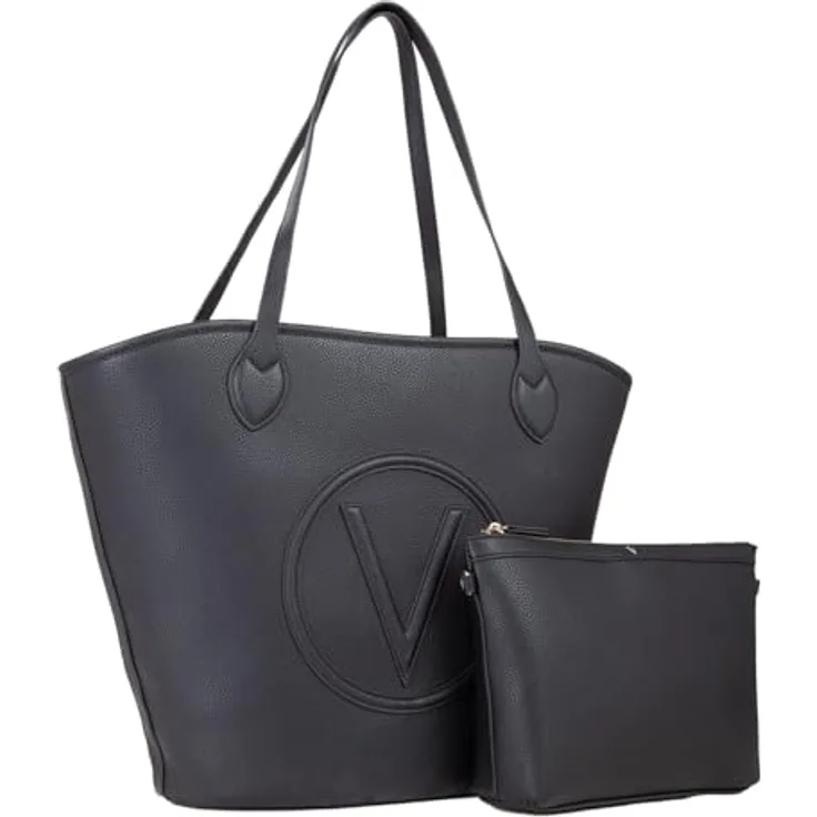VALENTINO BAGS Shopper SHOPPING SPECIAL COVENT, Einkaufstasche aus Polyurethan, NERO, 55 cm breit, 34 cm hoch, 15 cm tief