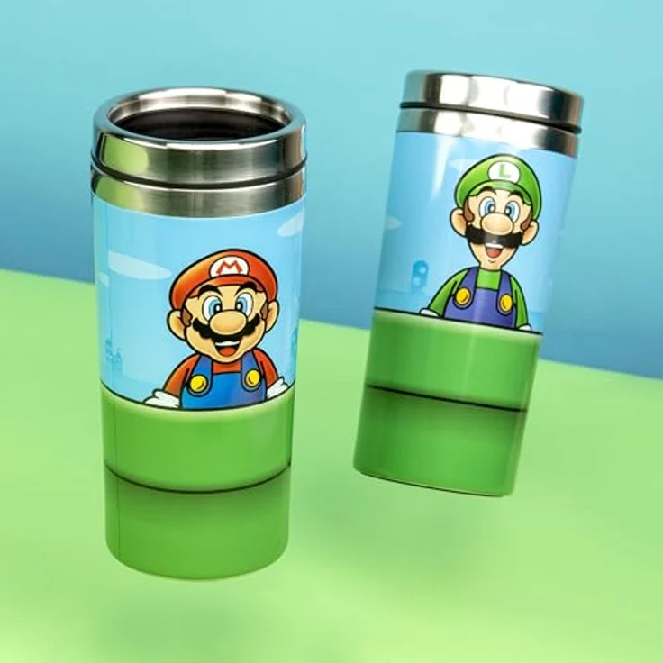 Super Mario Trinkflasche "Warp Pipe", Edelstahl, transparent, Thermoskanne/Reisebecher – Bild 3