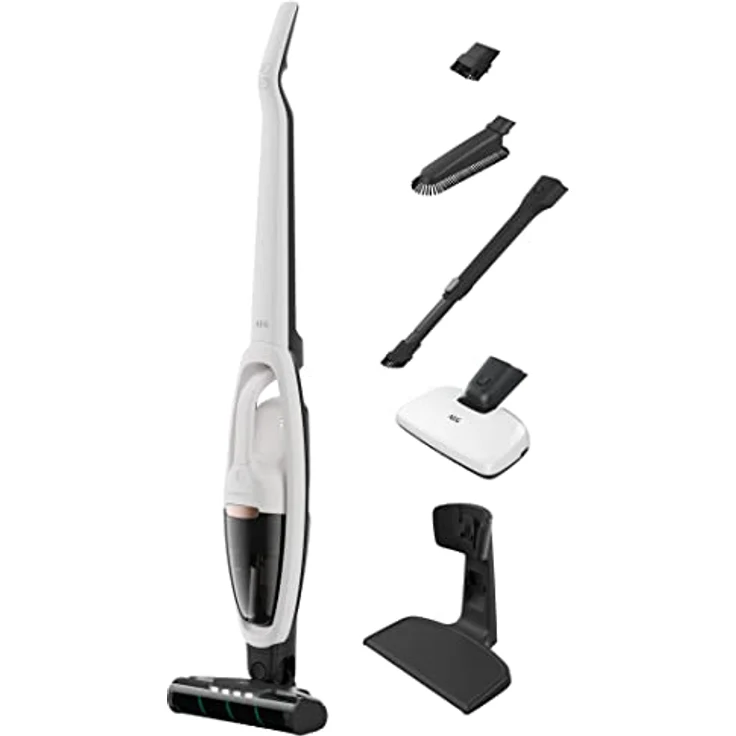 AEG HYGIENIC 5000 AS52HP25SH Akku-Staubsauger / 2in1 / angenehm leise 80 dB(A) / 58 % Recyclingmaterial / bis zu 55 Min. Laufzeit / Automatik / freistehend / alle Böden / inkl. Zubehör / grau – Bild 1