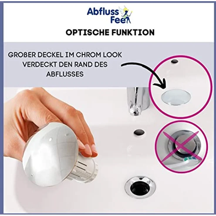 in-trading Abfluss-Fee Verschlussstopfen mit Duftstein, weiß – Bild 5