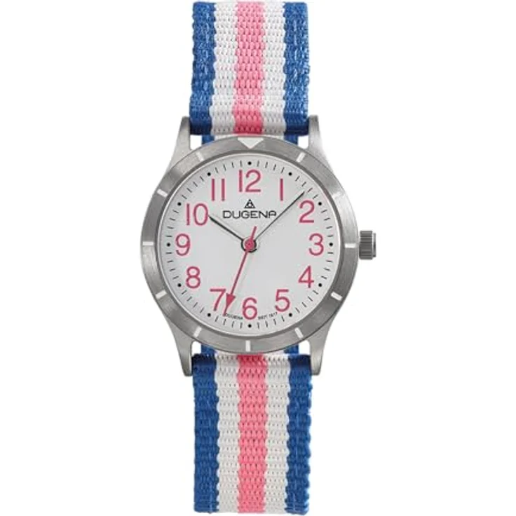 Dugena Kinder-Armbanduhr Adventure Kidz, Titan, wasserdicht, 10 bar, Farbe: Blau/Rosa – Bild 1