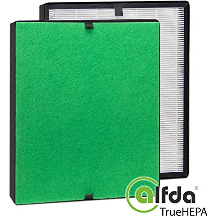 alfda alfdaTrueHEPA Filter-Komplett-Set für ALR300 Comfort Luftreiniger, antibakterieller Partikel-Filter, grüner Catechin-Vorfilter, TrueHEPA-Filter mit 99,95% Wirkungsgrad, Allergiker geeignet – Bild 2