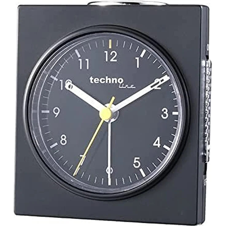 Technoline Quarzwecker Modell Q, Weckalarm mit Schlummerfunktion und schleichendem Sekundenzeiger, schwarz – Bild 1
